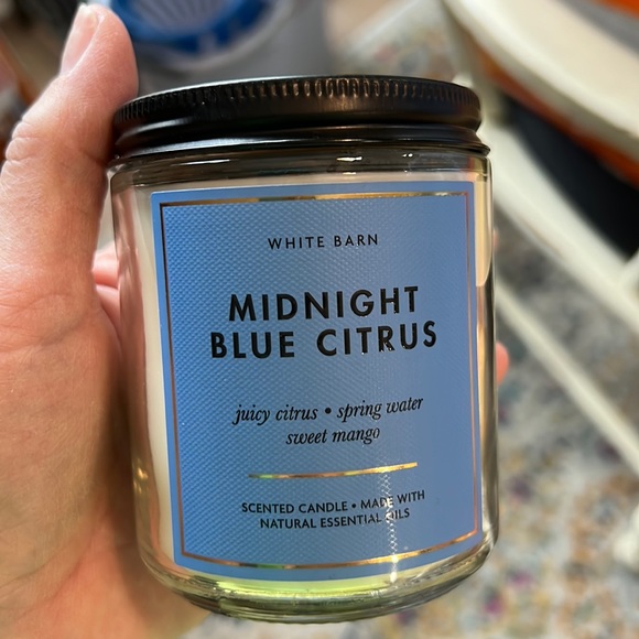 Bath & Body Works Accents Nwt White Barn Candle Midnight Blue